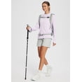 thumbnail image 6 of BALEAF Women's SPF Jacket Sun Shirt UV Protection Hoodie Zip Up Long Sleeve Hooded Summer Clothing Running Hiking Pastel purple 2XL, 6 of 7