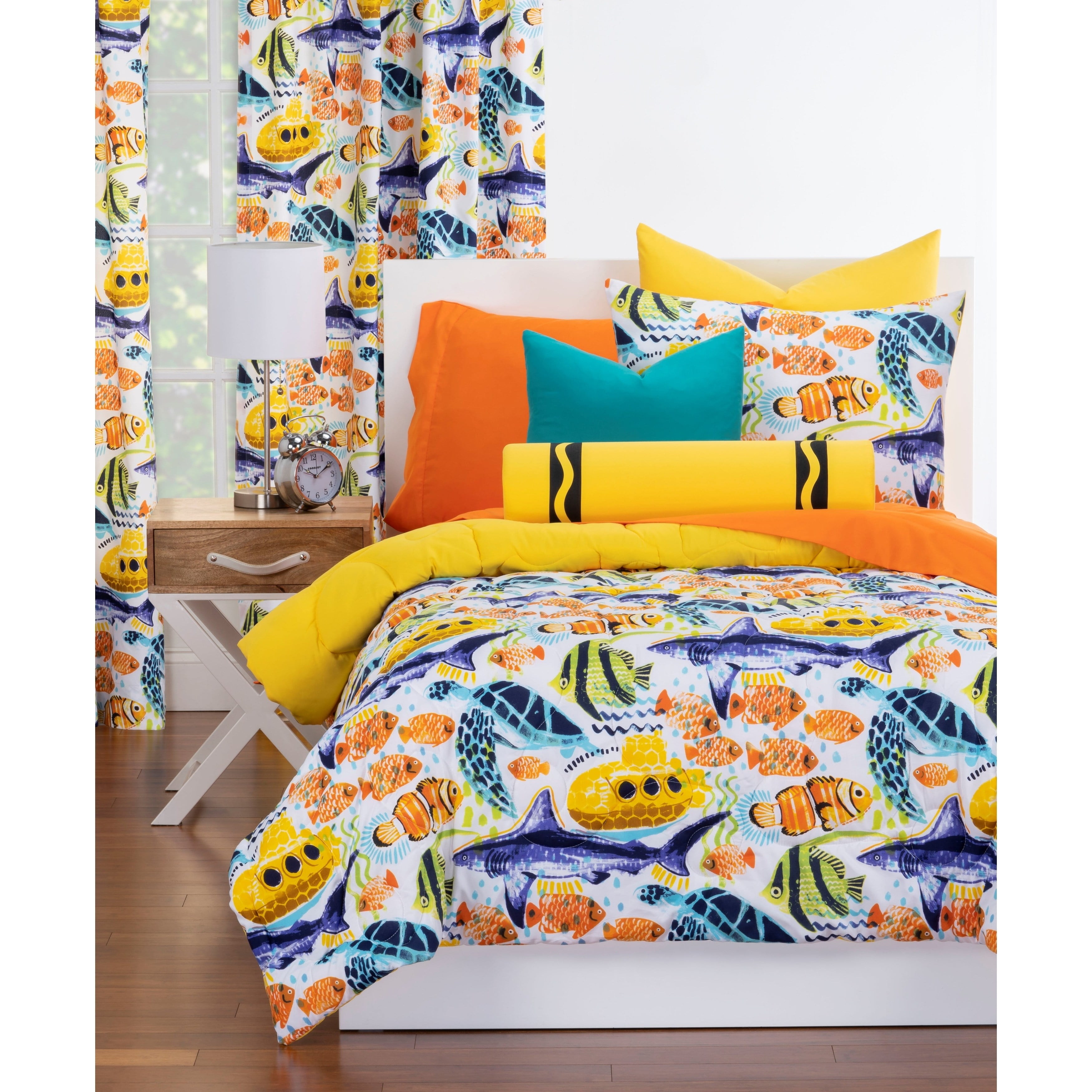 Crayola  Yellow Submarine Reversible Comforter Set in Yellow Full - Queen 3 Piece