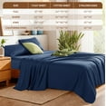 thumbnail image 2 of Baauye 100% Cotton Sheet Set, 1000 Thread Count Durable 4-Piece Bed Sheets with 16" Deep Pocket, Full, Navy Blue, 2 of 8