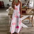 thumbnail image 3 of Flamingo Pattern Sleeveless Dress for Women Clothing Female Women's Summer Skirt, 3 of 7