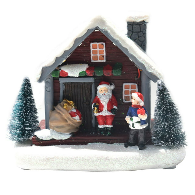 Frcolor Christmas Holiday Village Houses House Snow Xmas Centerpiece ...