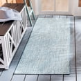 thumbnail image 2 of SAFAVIEH Courtyard Blair Checkered Indoor/Outdoor Runner Rug, Light Blue/Light Grey, 2'3" x 6'7", 2 of 10