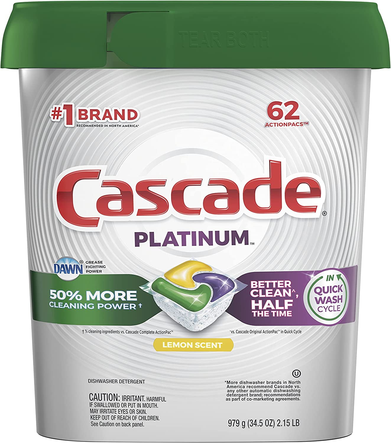 Cascade Platinum Dishwasher Pods, ActionPacs Dishwasher Detergent
