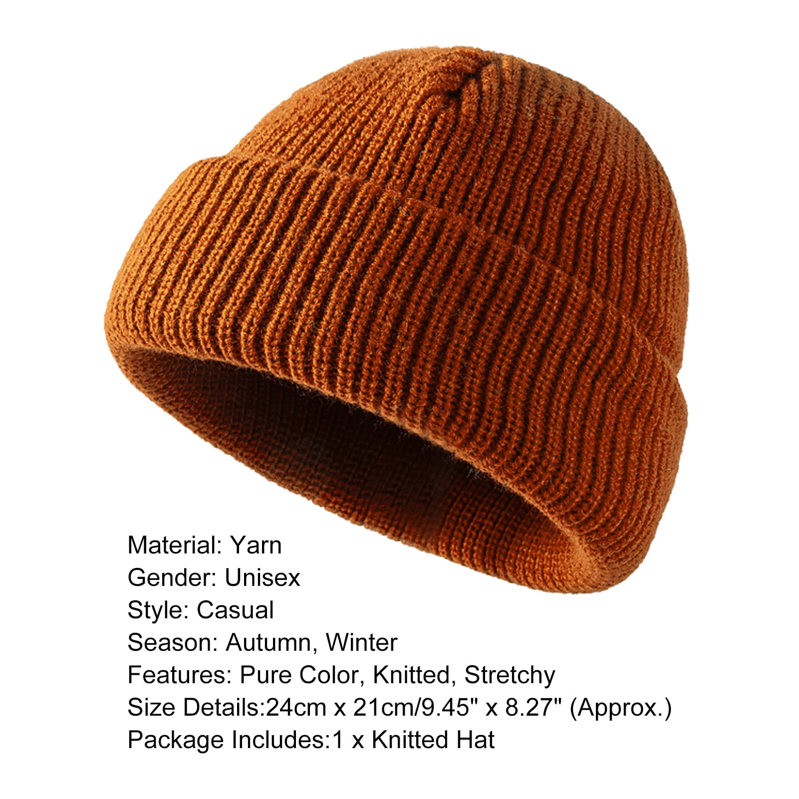 Winter Knitted Fishermen Beanie Hats for Men Merino Wool 
