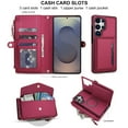thumbnail image 4 of Decase 2-in-1 Detachable Magnetic Wallet Case Compatible with Samsung Galaxy S24,Shockproof PU Leather Flip Cover with Card Slots,Cash Pocket,Zipper Purse,Crossbody Strap,RFID Blocking,Red, 4 of 8