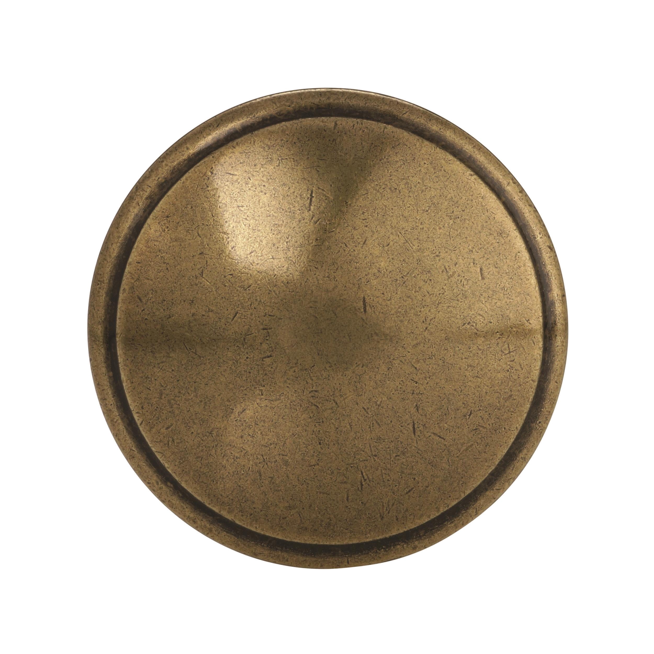 Amerock Ravino 1-1/4 in (32 mm) Diameter Burnished Brass Cabinet Knob