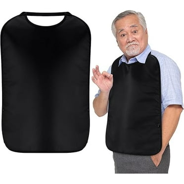 Washable with Waterproof Adult Bibs, Extra Long Clothing Protector, Senior Men and Women Bibs for Eating