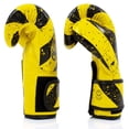 thumbnail image 5 of Fairtex BGV14 Muay Thai Boxing Microfibre Gloves for Men, Women, Kids | MMA Gloves, Kickboxing, Gym, Workout | Premium Quality, Light Weight & Shock Absorbent Boxing Gloves- (Yellow Grunge Art/12oz), 5 of 5