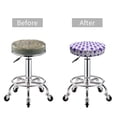 thumbnail image 5 of Uemuo Purple argyle Pattern Round Bar Stool Seat Covers Washable Stool Cushion Slipcover Elastic Bar Chair Covers-12 inch, 5 of 7