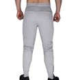 thumbnail image 5 of SGFCWSX Men's Solid Color Jogger Pants with Zipper Fly Drawstring Elastic Waist Slim Fit Cuffed Casual Athletic Trousers Gray Size XL, 5 of 5
