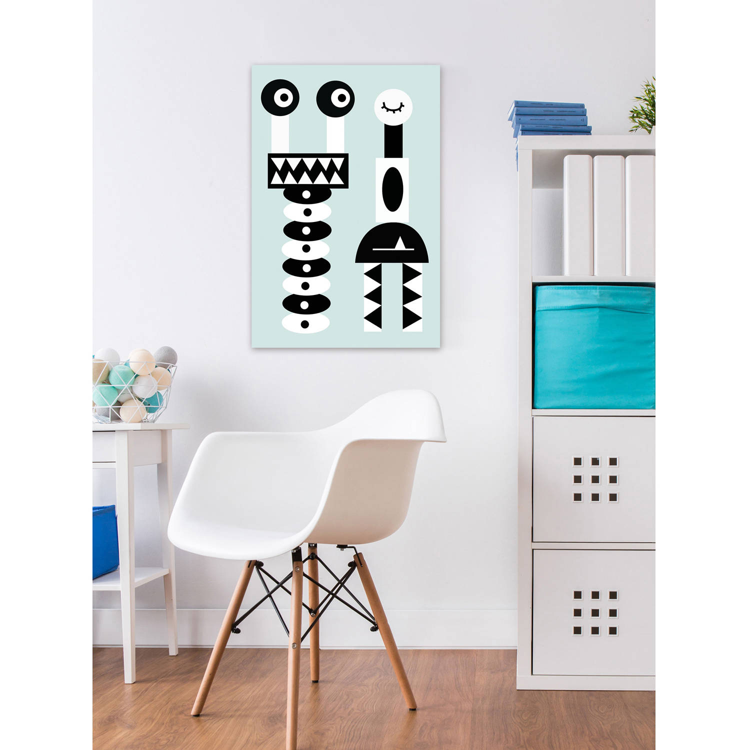 Marmont Hill "Robot Grin" by Katarina Snygg Painting Print on Wrapped Canvas