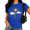 Blue, variant on Black Women's Simple Boho Lady Golden Sun Moon Cloud Celestial Graphic Short Sleeve T-Shirt Tops