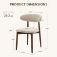 thumbnail image 4 of MALOL Wooden Dining Chairs Set of 4, Modern Fabric Upholstered Kitchen Side Chairs, Farmhouse Dining Room Chair Thick Padded with Foot Pegs, Beige, 4 of 11