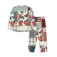 thumbnail image 2 of Goofa Patchwork In Country Style Printed Women’s 2 Piece Pajama Set Super,Pajamas Women's Long Sleeve Sleepwear Soft Button Down Loungewear Pjs Lounge Set Nightwear-X-Large, 2 of 9