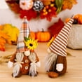 thumbnail image 6 of Gnome Plush Doll Dwarf Standing Figure Faceless Design, Long Hair Checked Pointed Hat Adorned With Sunflower & Leaf Accents, Soft Plush Material Holiday Gift For Teens Household, 6 of 7