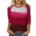 thumbnail image 5 of Olyvenn Fashion Raglan Long Sleeve Tops for Women - Casual Round Neck Color Block Summer Tees Loose Comfy Tie Dye Basic T Shirts Multicolor XXL, 5 of 7