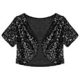 thumbnail image 6 of Alvivi Women Shiny Sequin Cropped Jacket Coat Glitter Waistcoat Cardigan Outwear, 6 of 7