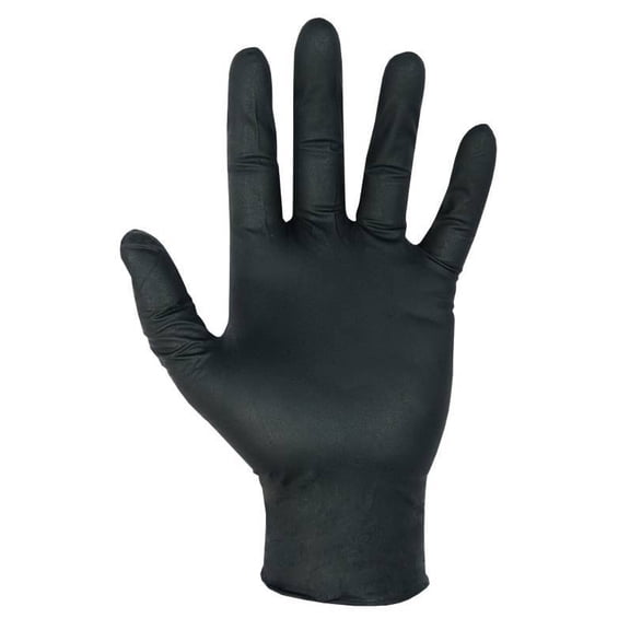 Custom Leathercraft 2337X Clc Disposable Powder-Free Nitrile Gloves, Extra-Large, Black, 6 Mil, 100 Gloves Per Box