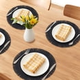 thumbnail image 2 of REGALWOVEN Rustic Placemats Set of 6 Woven Round Placemats with Tassels for Dining Table Decor Washable Kitchen Table Mat Wipe Clean Black 15x15inch, 2 of 6