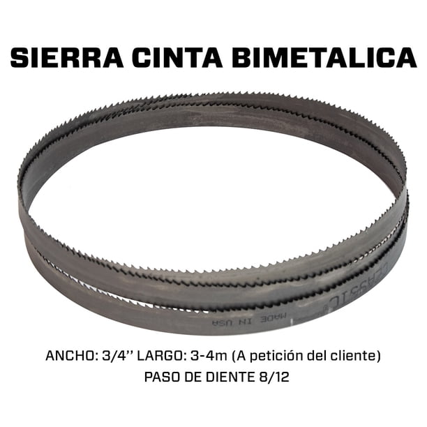 (3 a 4 metros) Segueta sierra cinta bimetalica 3/4", PDD 8/12