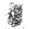 thumbnail image 1 of Ancient Chinese warrior large 8.25" temporary arm tattoo, 1 of 4