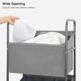 thumbnail image 7 of 3-Tier Vertical Rolling Laundry Hamper with Removable Bags 120L Stackable Laundry Sorter Basket Clothes Hamper with Wheels for Small Spaces Closet Bedroom Bathroom Laundry Room Gray, 7 of 7