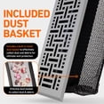 thumbnail image 2 of 4x14 Floor Vent Covers Floor Register with Mesh Cover Trap, Heat and Air, Walkable Metal Floor Register for HVAC Duct, Basketweave, Light Grey, 2 of 7
