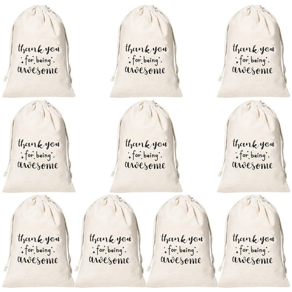 10 Pcs Thank You Gift Bags Drawstring Gift Bags Party Favour Bags Jewelry Storage Bags Candy Bags Small Gift Bags for Birthday Wedding Party