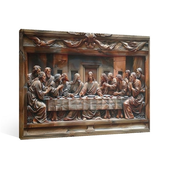 Vintage Jesus The Last Supper Canvas Wall Art Paint, Jesus Pictures Canvas Print Posters Wall Decor, Christian Christmas Wall Art Home Church Decor for Living & Prayer Room Bedroom Wall Decor Framed
