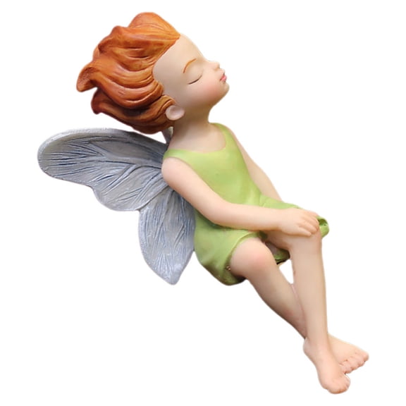 Moluckfu Flower Fairy Resin Statue with Intricate Handpainted Finish Green Desktop Ornament