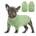 thumbnail image 1 of Jersey para perro Queenmore, jersey de punto trenzado, cuello alto, color verde S, 1 of 7