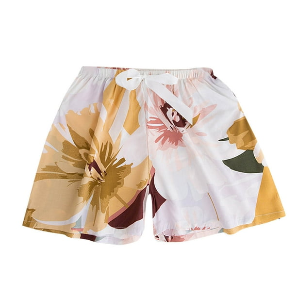 Womens Pants Casual Pajama Shorts Soft Sleep Shorts Lightweight Printed Bow  Elastic Waist Lounge Pj Bottoms Cargo Pants 