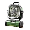 thumbnail image 3 of Ventilador de Camping con Linterna LED Ventilador de Techo con Gancho Recargable Silencioso Personal Verde con control remoto, 3 of 9