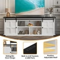 thumbnail image 4 of 70" TV Stand for 75 Inch TVs with Power Outlet,, Farmhouse Entertainment Center with Storage, Media Furniture 70 Inch TV Cabinet with Sliding Barn Door and Power Outlet, TV Console, 4 of 8