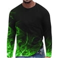 thumbnail image 2 of Lilgiuy New Fashion Men's Long Sleeve 3D Printing T-shirt Loose Round Neck Pullover Undercoat Top Blouses & Shirts Performance Workout Muscle Cut Tee, 2 of 5