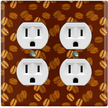 Metal Light Switch Plate Cover Mocha Coffee Beans Brown COF009