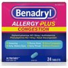 Benadryl Allergy Plus Congestion Ultra Tablets 24 ea (Pack of 2)
