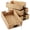 Natural - Hyacinth, variant on Set of 4 Water Hyacinth Pantry Baskets, 12-1/2" x 17" x 5", with Chalkboard Labels and Chalk Marker - Natural, Woven Storage Bin Organizers for Kitchen Shelves