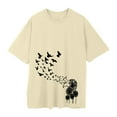 thumbnail image 2 of frariair ​Colorful Bloom Pattern Cotton T-Shirt With Relaxed Fit Design Perfect For Vacation Wear And Youthful Style Statements​ Beige, 2 of 5