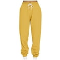 thumbnail image 2 of Summer Saving Clearance AXXD Yellow Comfy Pants Women Spring High Waist Velvet Workout Casual Loose Sports Ankle Banded Trousers Fleece Pants Valentine's Day, 2 of 5