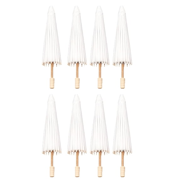 GASTROPOD 8Pcs Paper Parasol Wedding Umbrella Favor 30Cm Bamboo Umbrellas for Bridal Shower Centerpieces Photo Props