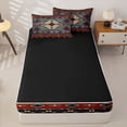 thumbnail image 4 of jejeloiu Bold Tribal Zipper Twin Comforter Sets with Fitted Sheet and 2 Pillowcases,Southwest Print Zipper Bedding Set For Boys,Red Gray,Black Reversible,4 Pieces, 4 of 7