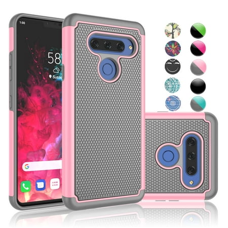 Small Storm Case LG V40 ThinQ Case, Case For LG V40, LG Storm Sturdy Cases Cover, Njjex Shockproof Impact Hybrid Defender Protective Rugged Armor Case Cover For LG V40 ThinQ 2018 -Baby Pink ()