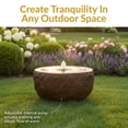 thumbnail image 2 of Sunnydaze Round Bowl Brown Outdoor Bubble Fountain, LED Light, 2 of 13
