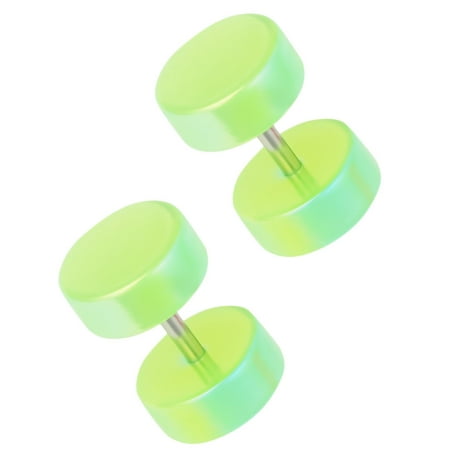 16g 8mm Acrylic Cheater Plug Earrings, Fake 0 Gauge Earrings with Surgical Steel Bar