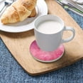 thumbnail image 5 of Pink Starry Night Coaster, Drinks Round Absorbent Stone Set with Ceramic Stone and Cork Base, Tabletop Protection Mats and Cups Place for 2PCS Home Decor, 5 of 6