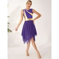 thumbnail image 2 of Sxiwei Robe de Danse Maman et Moi Métallique Sans Manches Ballet Louange Moderne Lyrique Costume de Performance Violet TG, 2 of 8