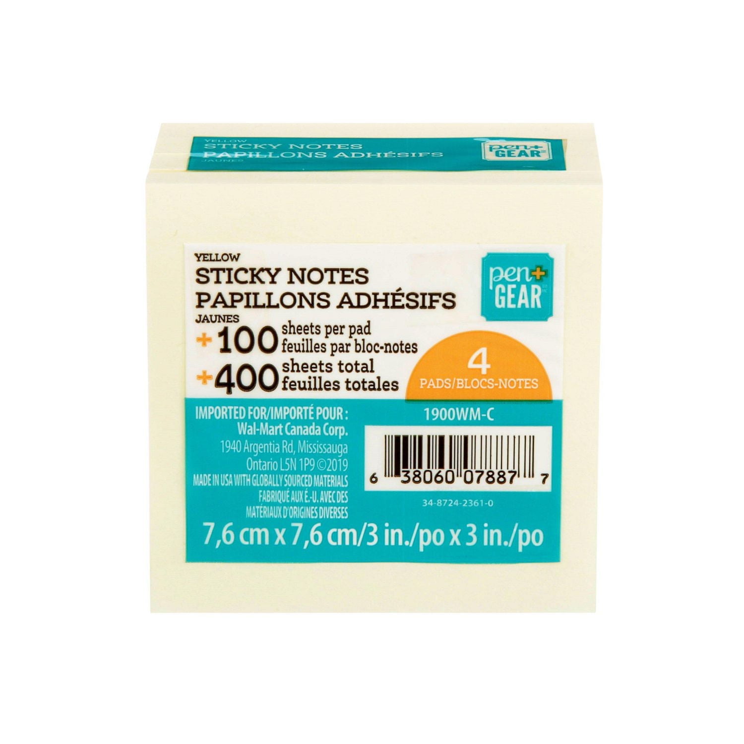 PEN+GEAR Sticky Notes 1900WM-C, Yellow