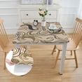 HAOXIT Decorative Fitted Polyester Square Table Covers, Beige Elastic ...