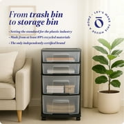 Open Box Homz Plastic Clear 4 Drawer Medium Home Storage Container Black Frame
